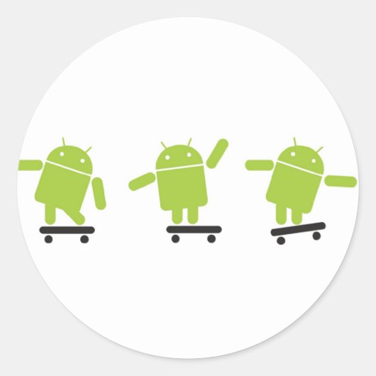 Sticker Rond Skateboard Android (Devant)