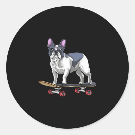 Sticker Rond Skateboard Bulldog (Devant)