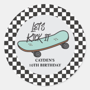 Sticker Rond Skateboard On va le lancer Anniversaire