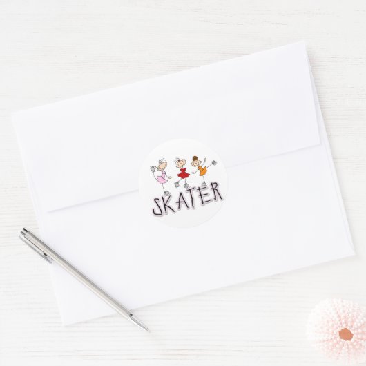 Sticker Rond Skater Girl (Enveloppe)