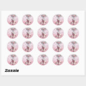 Sticker Rond SKATES DE GLACE en ROSE par SHARON SHARPE (Feuille)