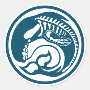 Sticker Rond skeleorca