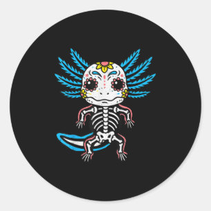 Sticker Rond Skeleton Axolotl Halloween Costume garçons Ados fi