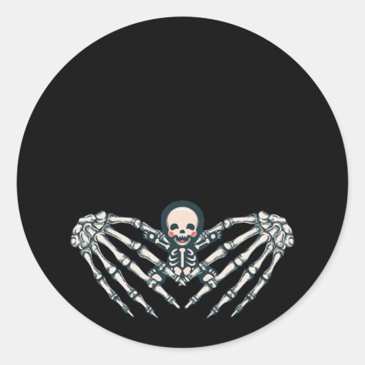 Sticker Rond Skeleton Baby Pregnant Xray Skeleton bébé Maman Ha (Devant)