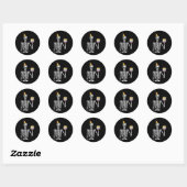 Sticker Rond Skeleton Birthday Party Lazy Halloween Costume Fun (Feuille)