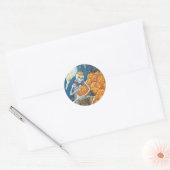 STICKER ROND SKELETON, CHATS NOIRS CARVANT DES JACKS, BILLETS (Enveloppe)