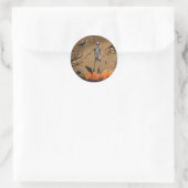 Sticker Rond Skeleton Citrouille d'Halloween (Sac)