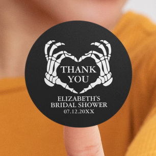 Sticker Rond Skeleton Coeur jusqu'à la mort Fête des mariées Me