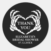 Sticker Rond Skeleton Coeur jusqu'à la mort Fête des mariées Me (Devant)