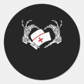 Sticker Rond Skeleton Coeur main Lazy do-it-yourself Costume d' (Devant)