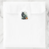 Sticker Rond Skeleton Coon - Maine Coon Halloween (Sac)