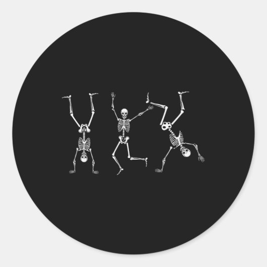 Sticker Rond Skeleton Dance Challenge Halloween effrayant Skele (Devant)