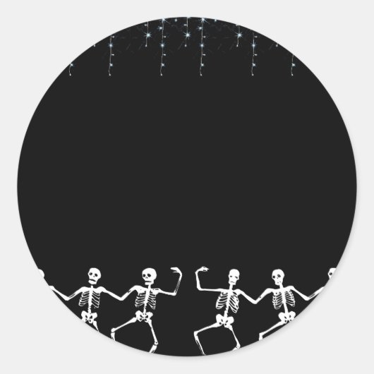 Sticker Rond Skeleton Dance Party (Devant)