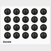 Sticker Rond Skeleton Dancing de St Patrick's Day (Feuille)
