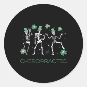 Sticker Rond Skeleton Danser Chiropratique Chiro Squad St Patri