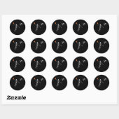 Sticker Rond Skeleton de basket Halloween Skeleto de danse Art- (Feuille)
