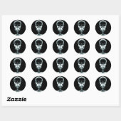 STICKER ROND SKELETON DE VISION X-RAY SKULL - ORIGINAL (Feuille)
