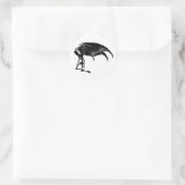 Sticker Rond Skeleton Demon Fallen Angel Horreur Goth art (Sac)