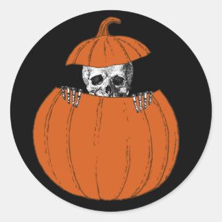 Sticker Rond Skeleton d'Halloween