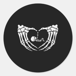 Sticker Rond Skeleton d'Halloween