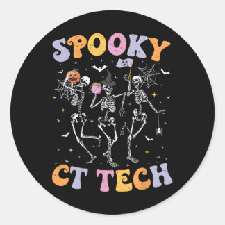 Sticker Rond Skeleton Éffrayant Ct Tech informatique Tomographi