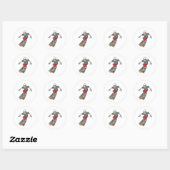 Sticker Rond Skeleton en skateboard (Feuille)