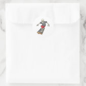 Sticker Rond Skeleton en skateboard (Sac)
