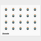 Sticker Rond Skeleton équitation moto (Feuille)