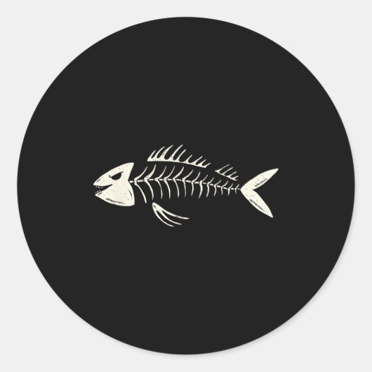 Sticker Rond Skeleton Fish Bone Collectors (Devant)