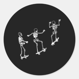 Sticker Rond Skeleton Fun Skateboard Halloween Skateboard Sk