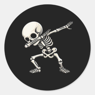 Sticker Rond Skeleton Garçons Enfants Hommes Drôle Halloween