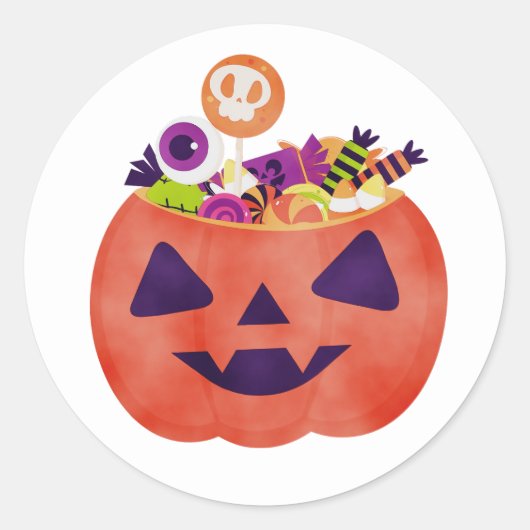 Sticker Rond Skeleton Goth Style crâne noir (Devant)