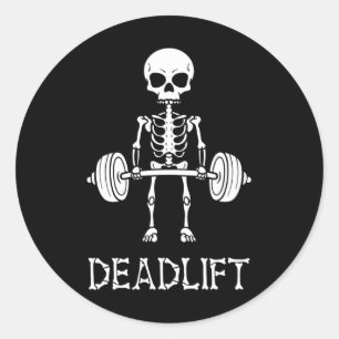 Sticker Rond Skeleton Gym Poids Lifting entraînement Fitness