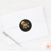 Sticker Rond Skeleton Halloween Axolotl Lover Mid Night Ghost P (Enveloppe)