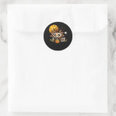 Sticker Rond Skeleton Halloween Axolotl Lover Mid Night Ghost P (Sac)