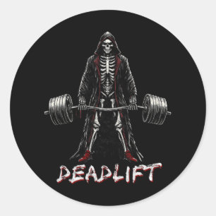 Sticker Rond Skeleton Halloween Gym plaisanteries d'entraînemen
