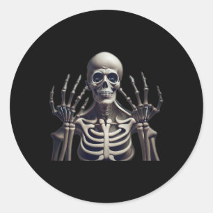 Sticker Rond Skeleton Halloween pour les hommes femmes enfants