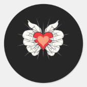 Sticker Rond Skeleton Hands Heart Classic (Devant)