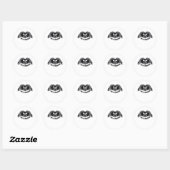 Sticker Rond Skeleton Hands Skull, Halloween Design Pour Backgr (Feuille)