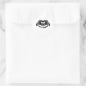 Sticker Rond Skeleton Hands Skull, Halloween Design Pour Backgr (Sac)