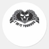 Sticker Rond Skeleton Hands Skull, Halloween Design Pour Backgr (Devant)