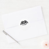 Sticker Rond Skeleton Hands Skull, Halloween Design Pour Backgr (Enveloppe)