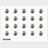 Sticker Rond Skeleton Heart Hands Classic (Feuille)