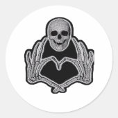 Sticker Rond Skeleton Heart Hands Classic (Devant)