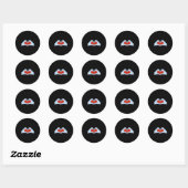 Sticker Rond Skeleton Heart Hands Classic & Basic Halloween (Feuille)