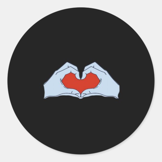 Sticker Rond Skeleton Heart Hands Classic & Basic Halloween (Devant)