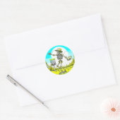 Sticker Rond Skeleton Jouer Disque Golf (Enveloppe)