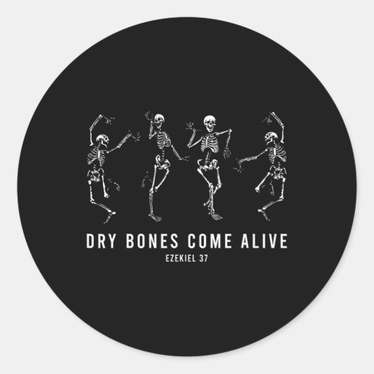 Sticker Rond Skeleton Les os Sec Viennent Vivant Christian Hall (Devant)