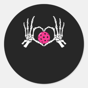 Sticker Rond Skeleton Mains Coeur Signer Drôle Pickle Valentine