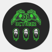 Sticker Rond Skeleton Mains Design classique (Devant)